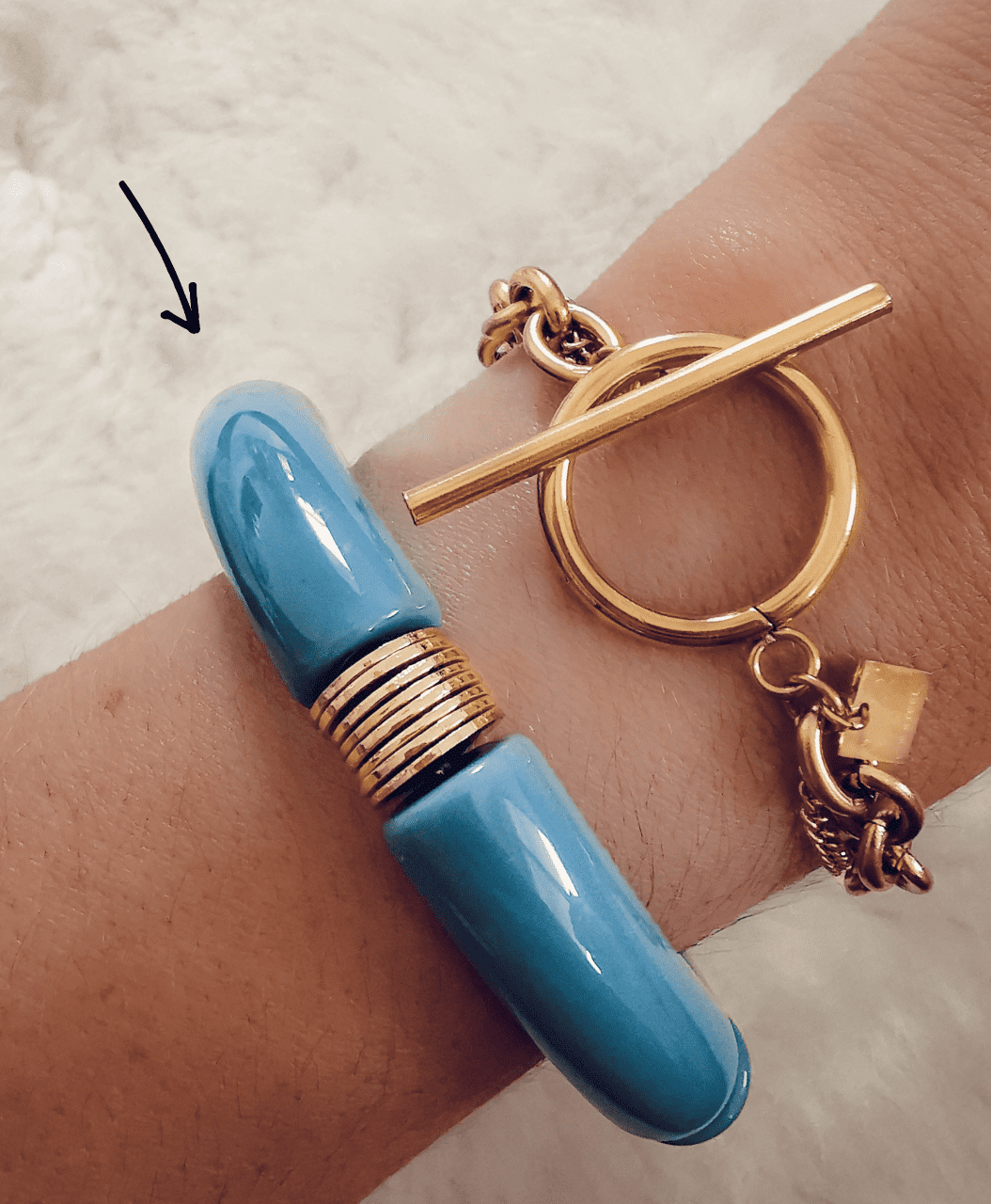 Bracelet Ines Bleu et Doré