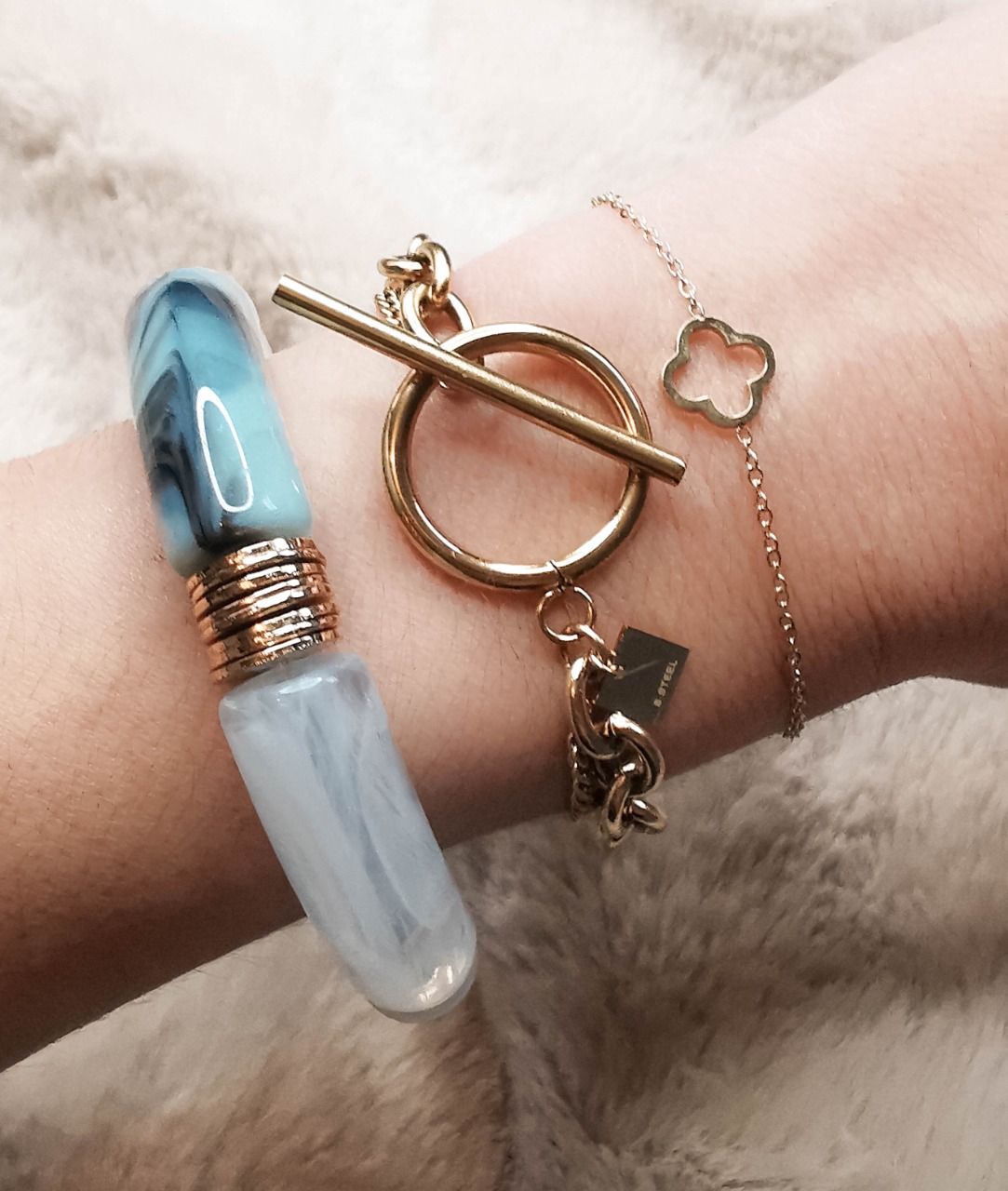 Bracelet Ines Bleu Marbré 